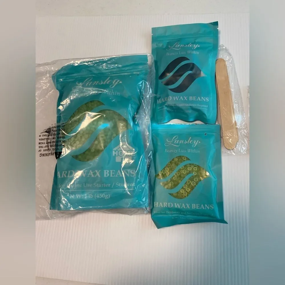 Lansley Wax Hair Removal Home Waxing hard wax beans refills 1lb, 3.5 oz, 3.5oz